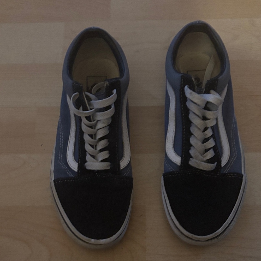 Vans Navy and White Low-Top Sneakers